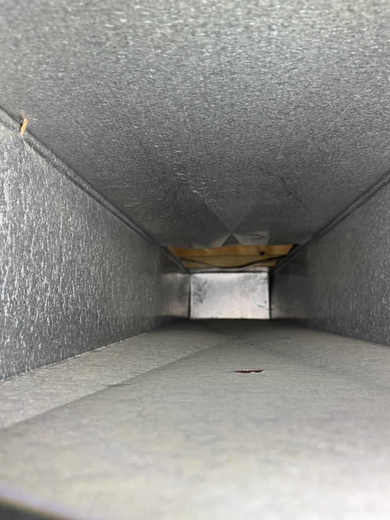 After photo showing cleaned residential ductwork after professional duct cleaning