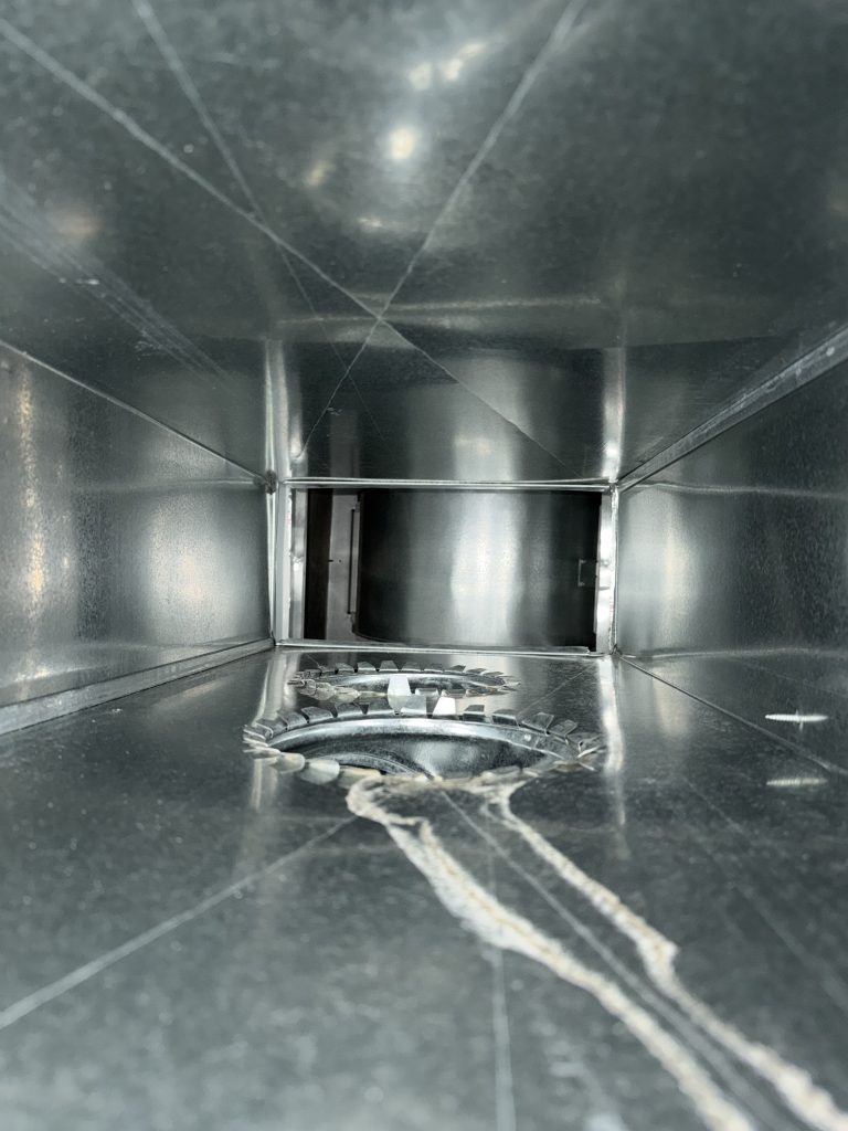 After duct cleaning photo showing clean ducts and improved airflow